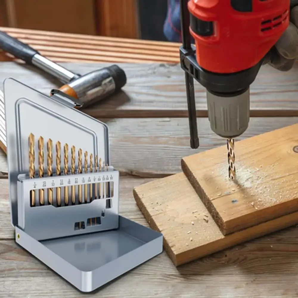 13 Piece Left Hand Cobalt Drill Bit Set HSS M35 for Hardened Steel Stainless